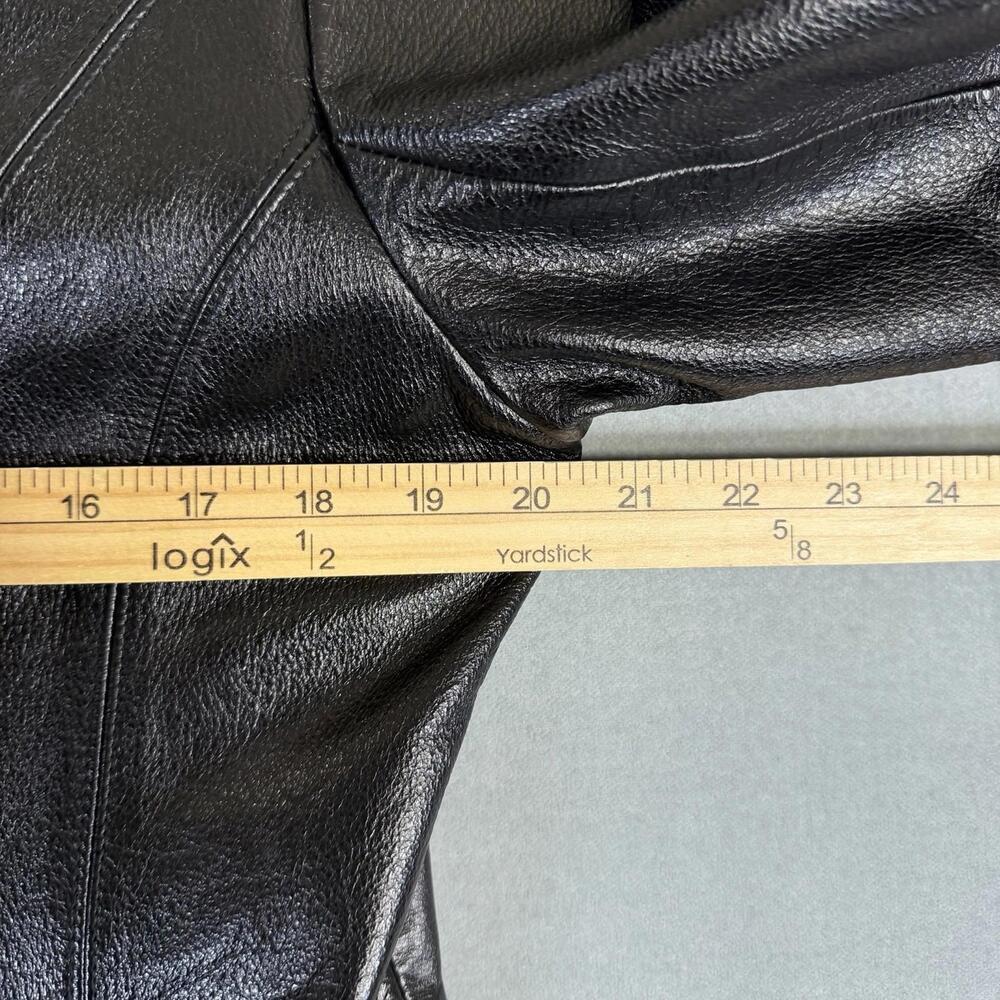Maxima Wilson’s Leather Jacket Womens Large Black Moto Full Zip Vintage Y2K - Picture 7 of 8